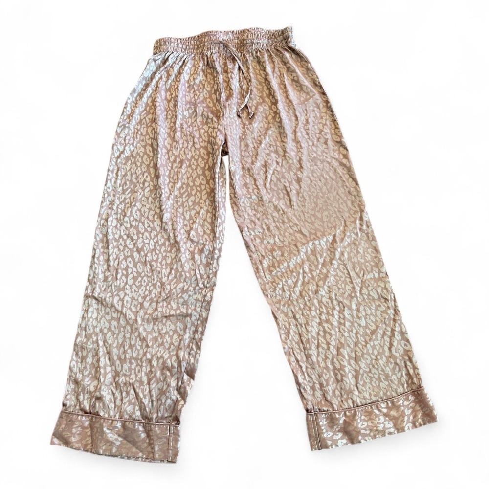 Show Me Your Mumu Classic PJ Pants Gold Cheetah Silky Size‎ L EUC